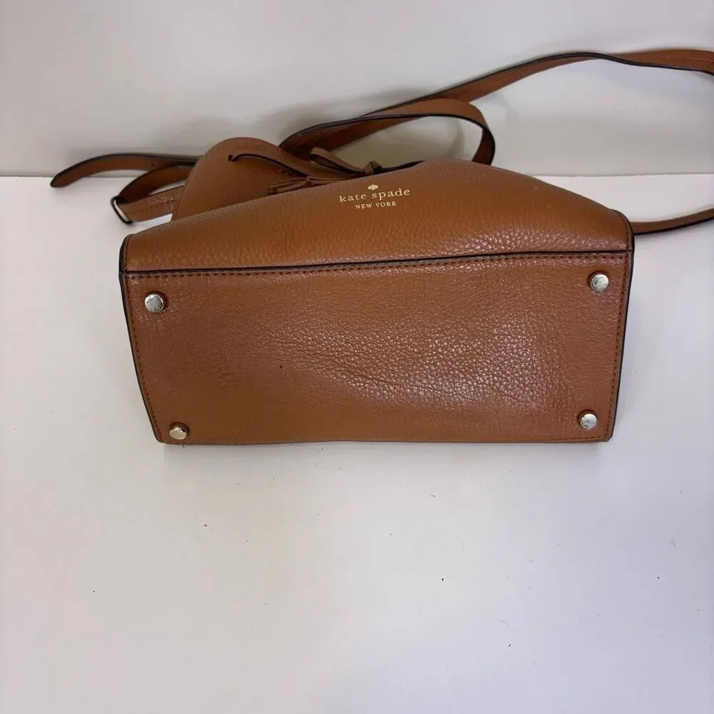 Kate Spade Brown Pebbled Leather Satchel‎ Crossbody Purse